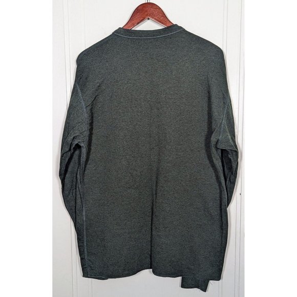 LL Bean Double Layer Long Sleeve Henley Shirt Men’s Size Large Regular Gray - Picture 2 of 3